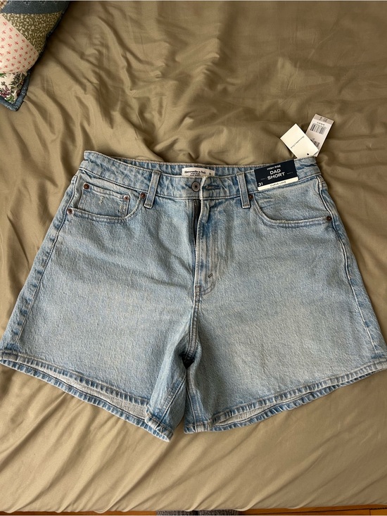 Abercrombie & Fitch Pants - Abercrombie & Fitch Curve Love Light Blue Dad Denim Shorts